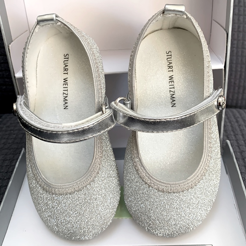 Stuart Weitzman Silver Baby Dancer Shoe